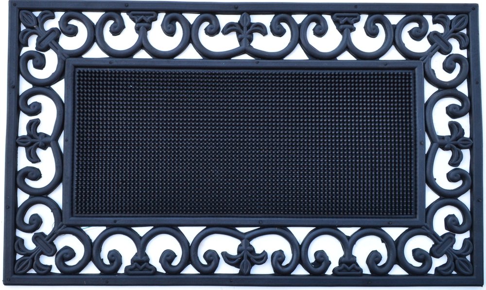 18" X 30" Black Rubber Outdoor Door Mat