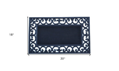 18" X 30" Black Rubber Outdoor Door Mat