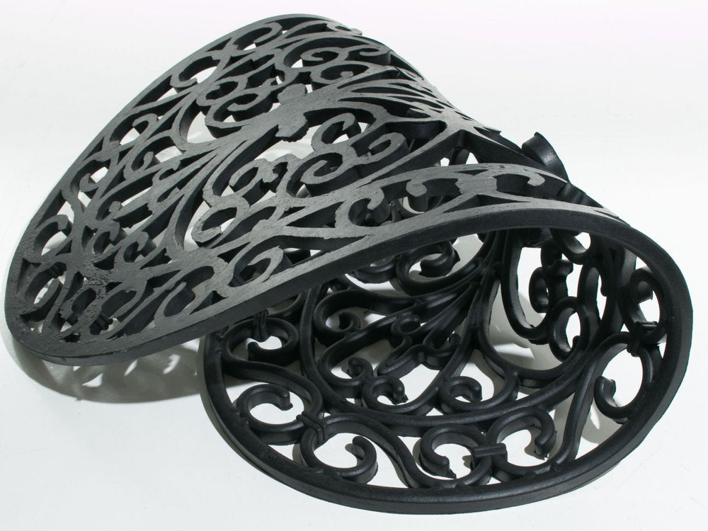 18" X 30" Black Rubber Outdoor Oval Door Mat