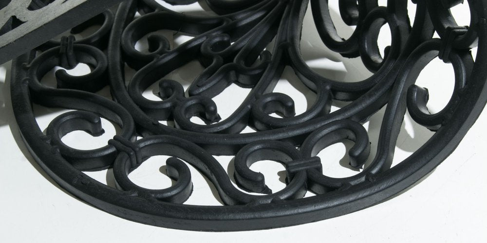 18" X 30" Black Rubber Outdoor Oval Door Mat
