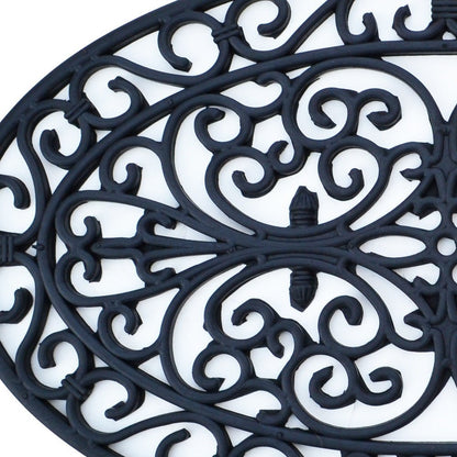 18" X 30" Black Rubber Outdoor Oval Door Mat