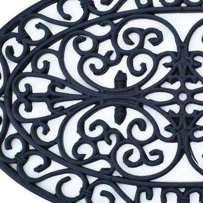 18" X 30" Black Rubber Outdoor Oval Door Mat