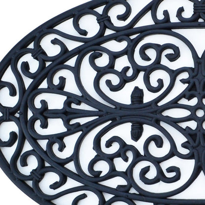 18" X 30" Black Rubber Outdoor Oval Door Mat