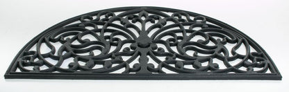 18" X 30" Black Rubber Outdoor Semi Circle Door Mat