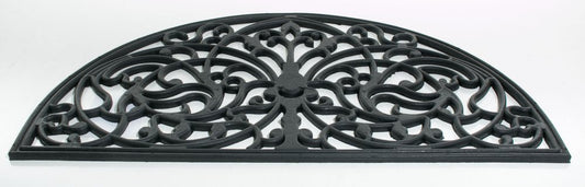 18" X 30" Black Rubber Outdoor Semi Circle Door Mat