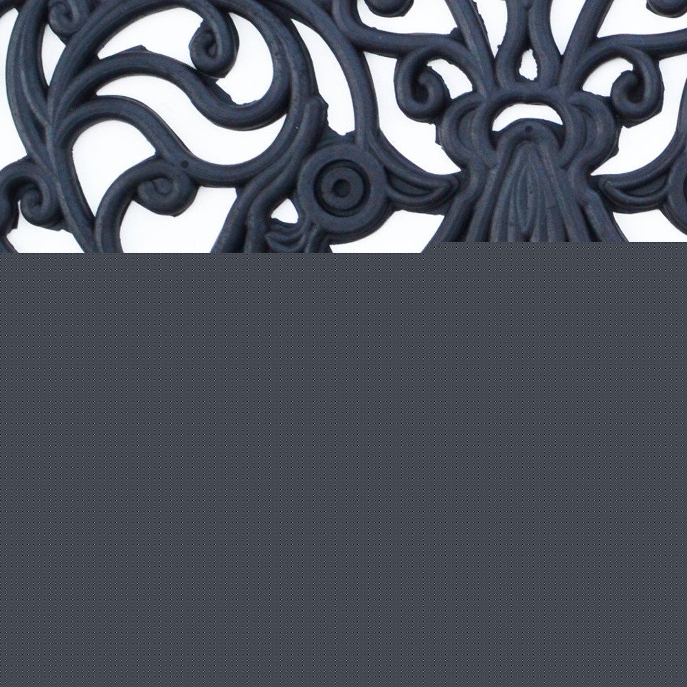 18" X 30" Black Rubber Outdoor Semi Circle Door Mat