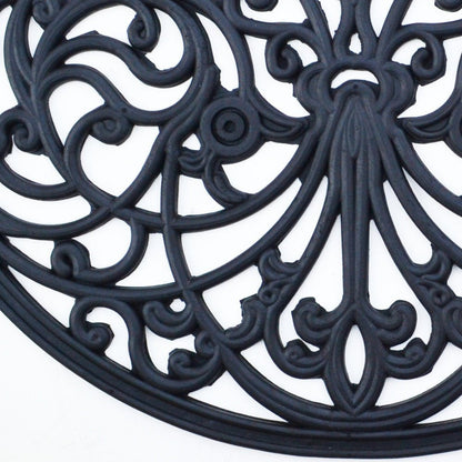 18" X 30" Black Rubber Outdoor Semi Circle Door Mat