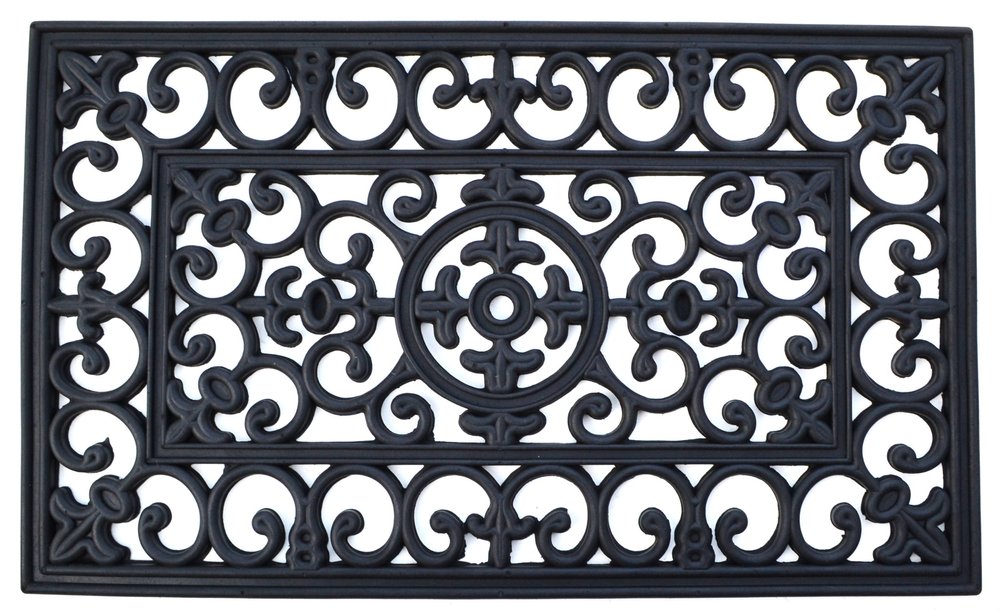 18" X 30" Black Rubber Outdoor Door Mat