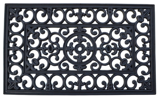 18" X 30" Black Rubber Outdoor Door Mat