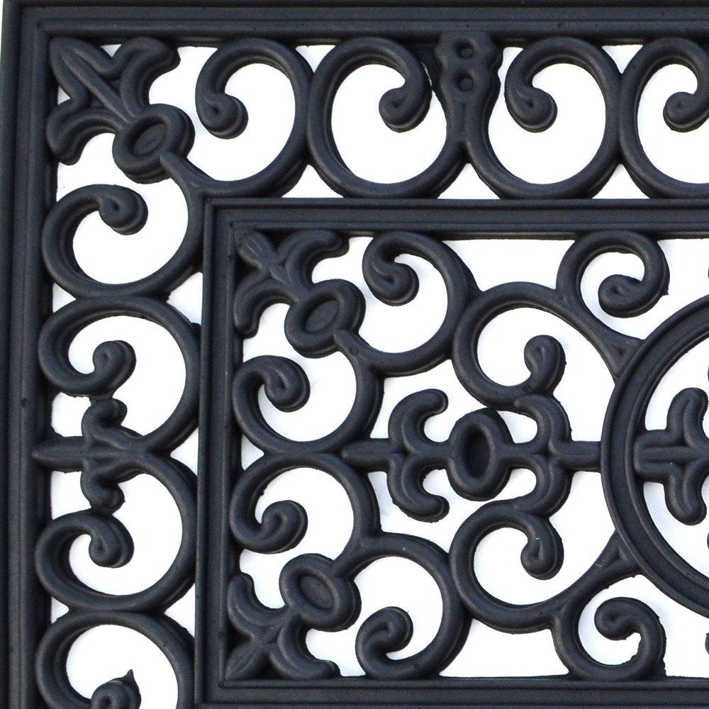 18" X 30" Black Rubber Outdoor Door Mat
