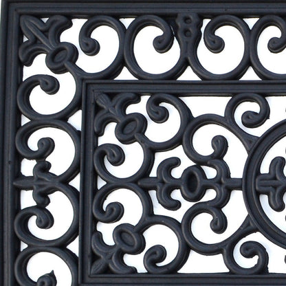 18" X 30" Black Rubber Outdoor Door Mat