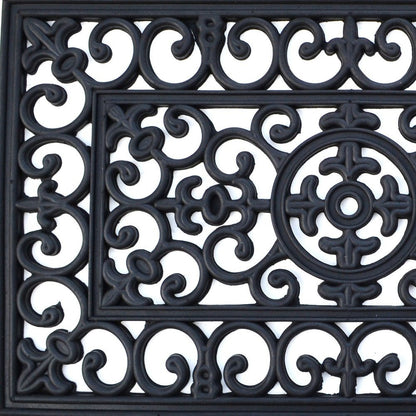 18" X 30" Black Rubber Outdoor Door Mat