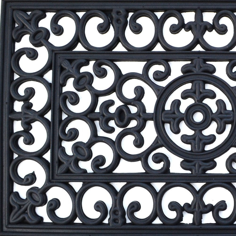 18" X 30" Black Rubber Outdoor Door Mat