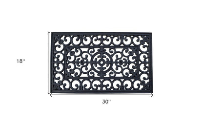 18" X 30" Black Rubber Outdoor Door Mat