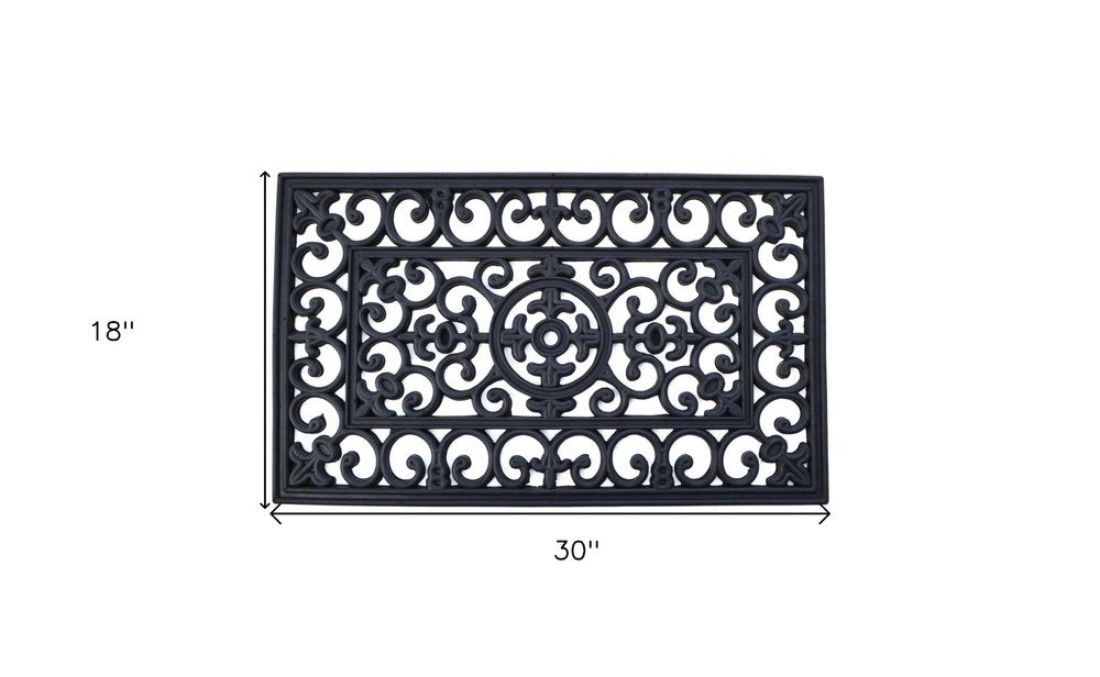 18" X 30" Black Rubber Outdoor Door Mat