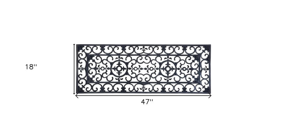 18" X 47" Black Rubber Outdoor Door Mat