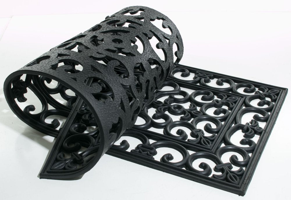 18" X 47" Black Rubber Outdoor Door Mat