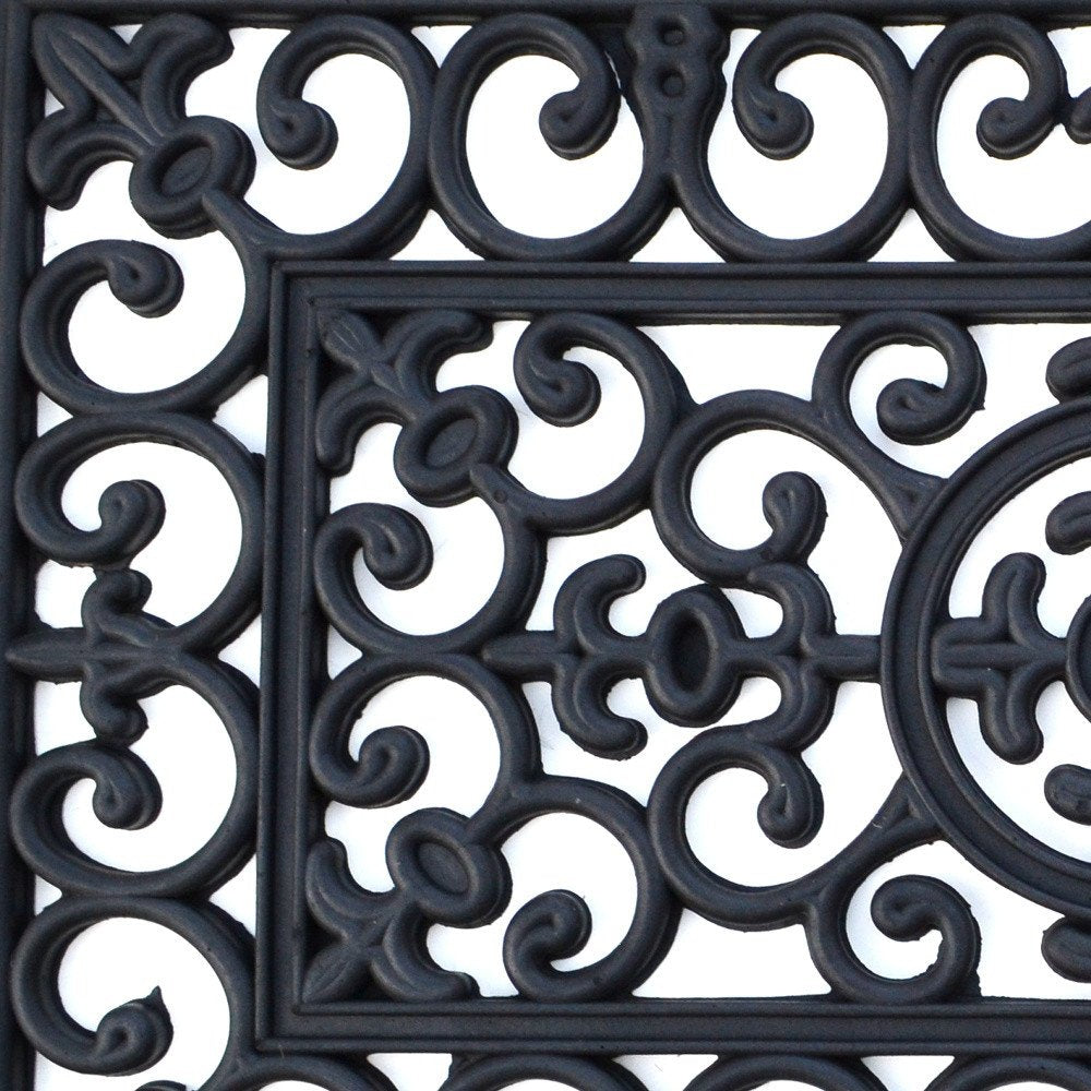 18" X 47" Black Rubber Outdoor Door Mat