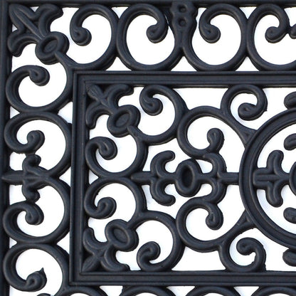 18" X 47" Black Rubber Outdoor Door Mat