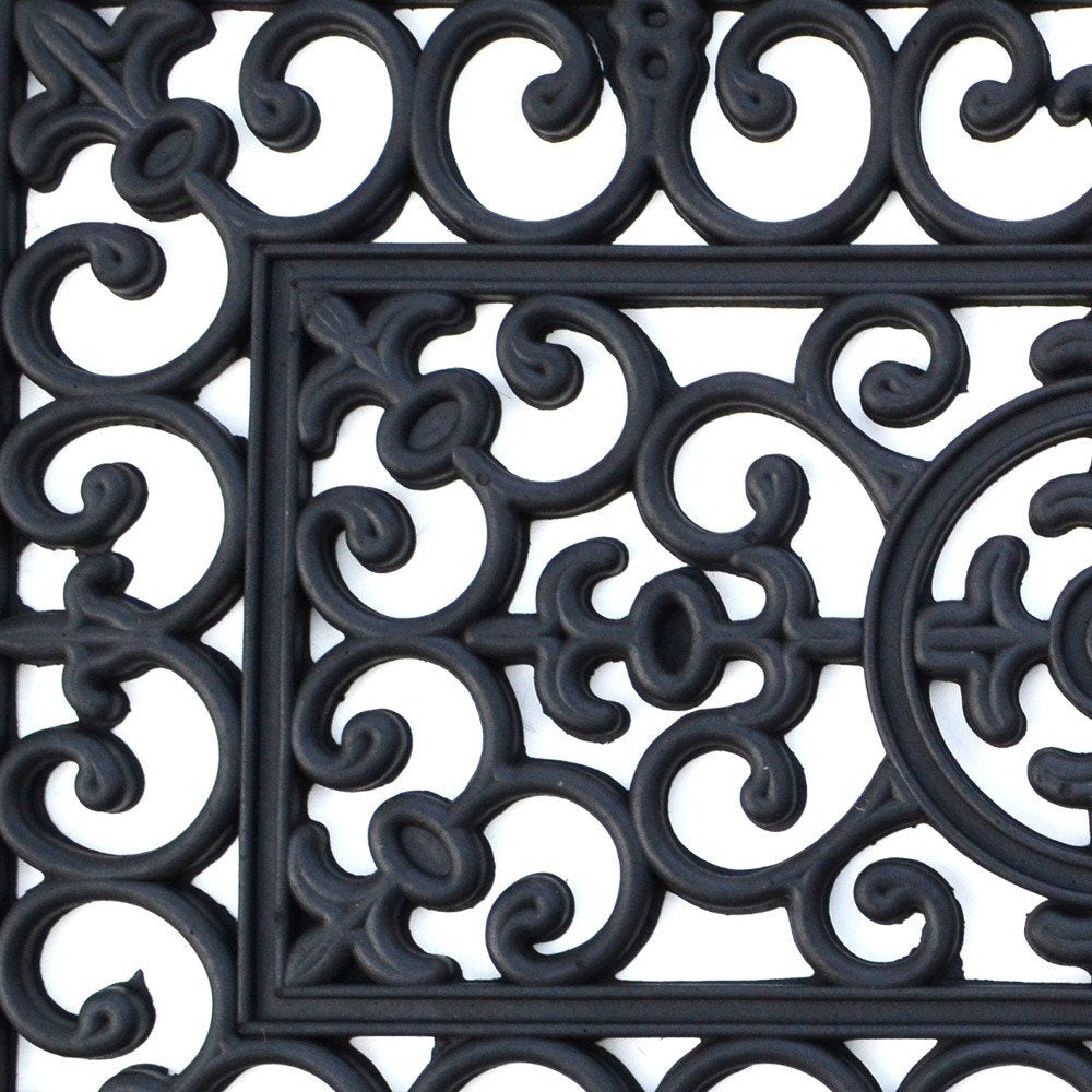 18" X 47" Black Rubber Outdoor Door Mat