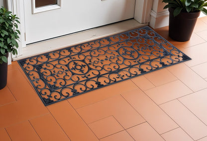 18" X 47" Black Rubber Outdoor Door Mat