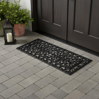 18" X 47" Black Rubber Outdoor Door Mat