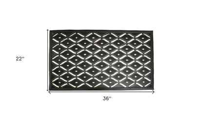 22" X 36" Black Rubber Outdoor Door Mat