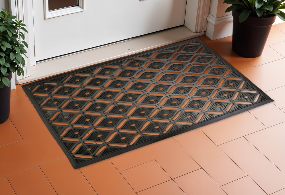 22" X 36" Black Rubber Outdoor Door Mat