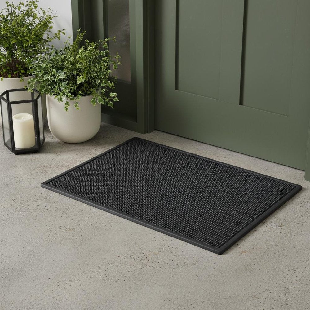 18" X 30" Black Rubber Outdoor Door Mat