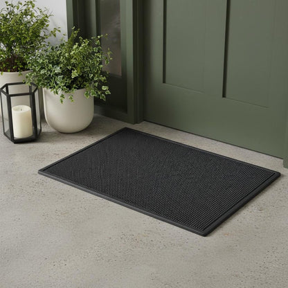 18" X 30" Black Rubber Outdoor Door Mat