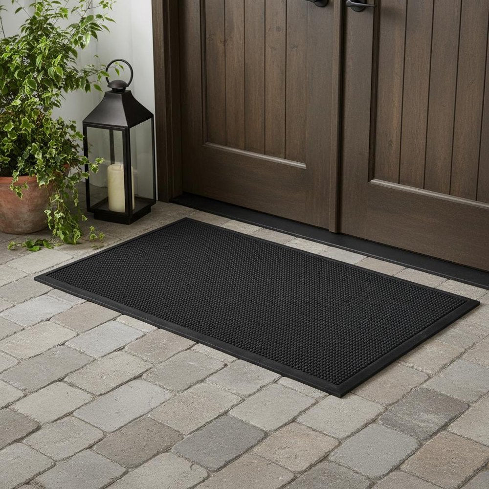 18" X 47" Black Rubber Outdoor Door Mat