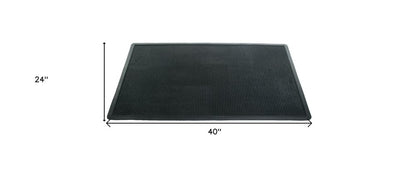 24" X 40" Black Rubber Outdoor Door Mat