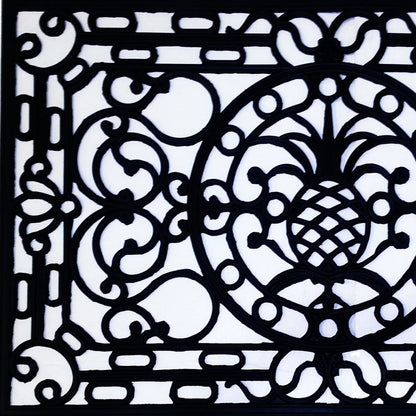 18" X 30" Black Rubber Pineapple Outdoor Door Mat