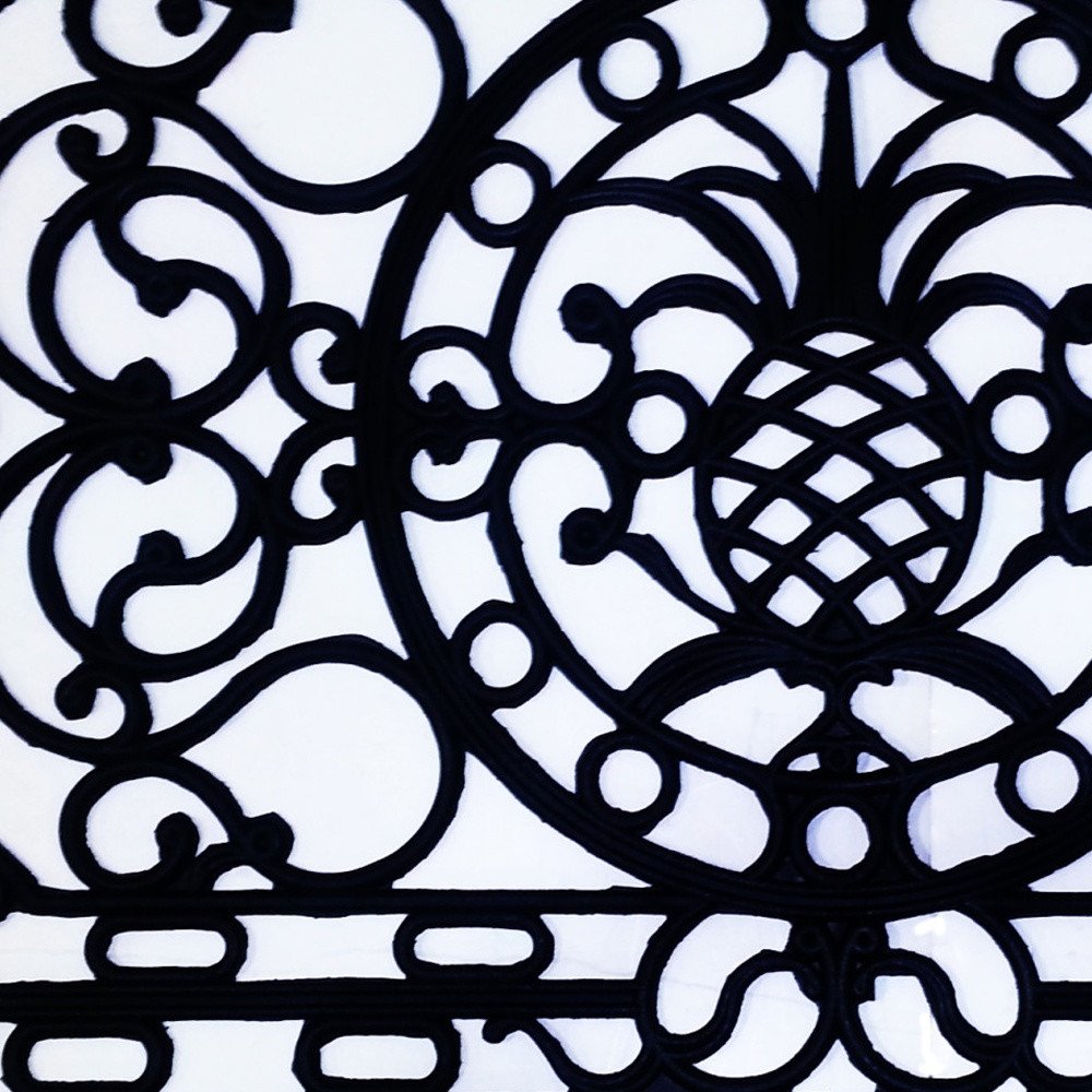 18" X 30" Black Rubber Pineapple Outdoor Door Mat