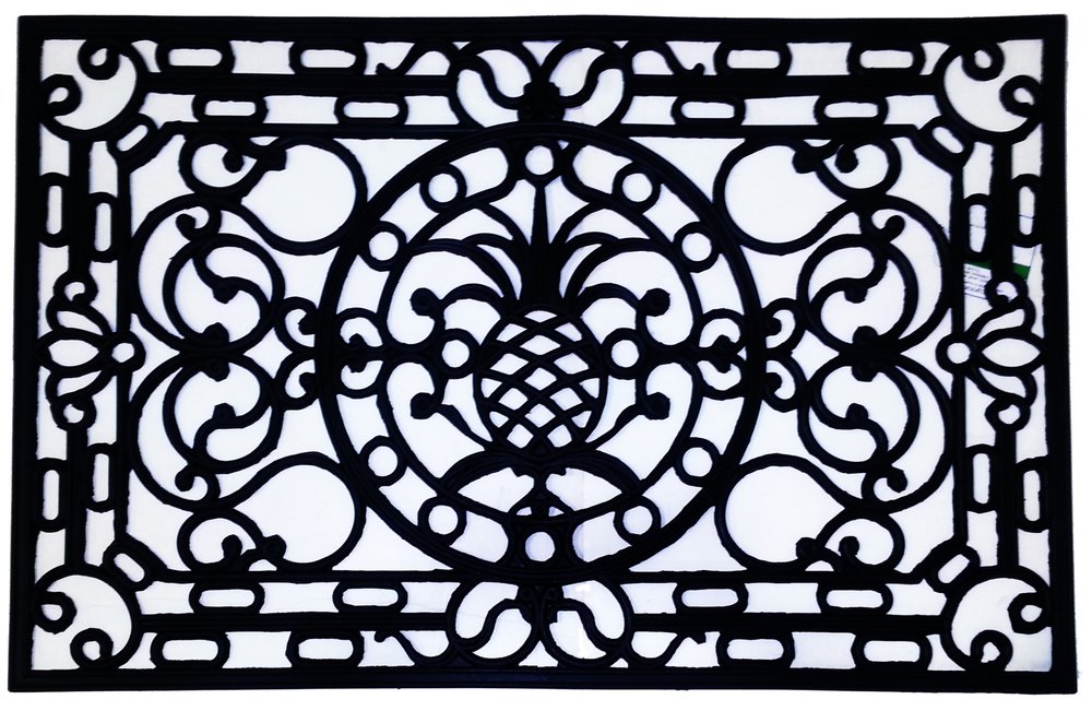 18" X 30" Black Rubber Pineapple Outdoor Door Mat