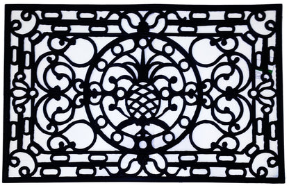 18" X 30" Black Rubber Pineapple Outdoor Door Mat