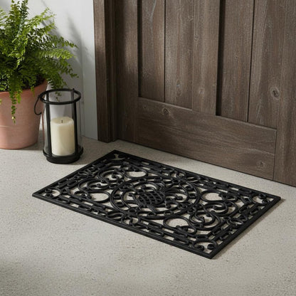 18" X 30" Black Rubber Pineapple Outdoor Door Mat