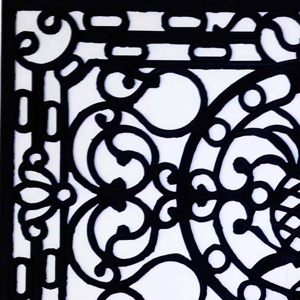 18" X 30" Black Rubber Pineapple Outdoor Door Mat