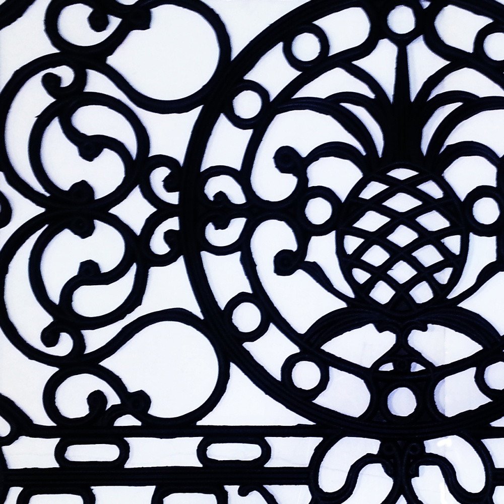 18" X 30" Black Rubber Pineapple Outdoor Door Mat