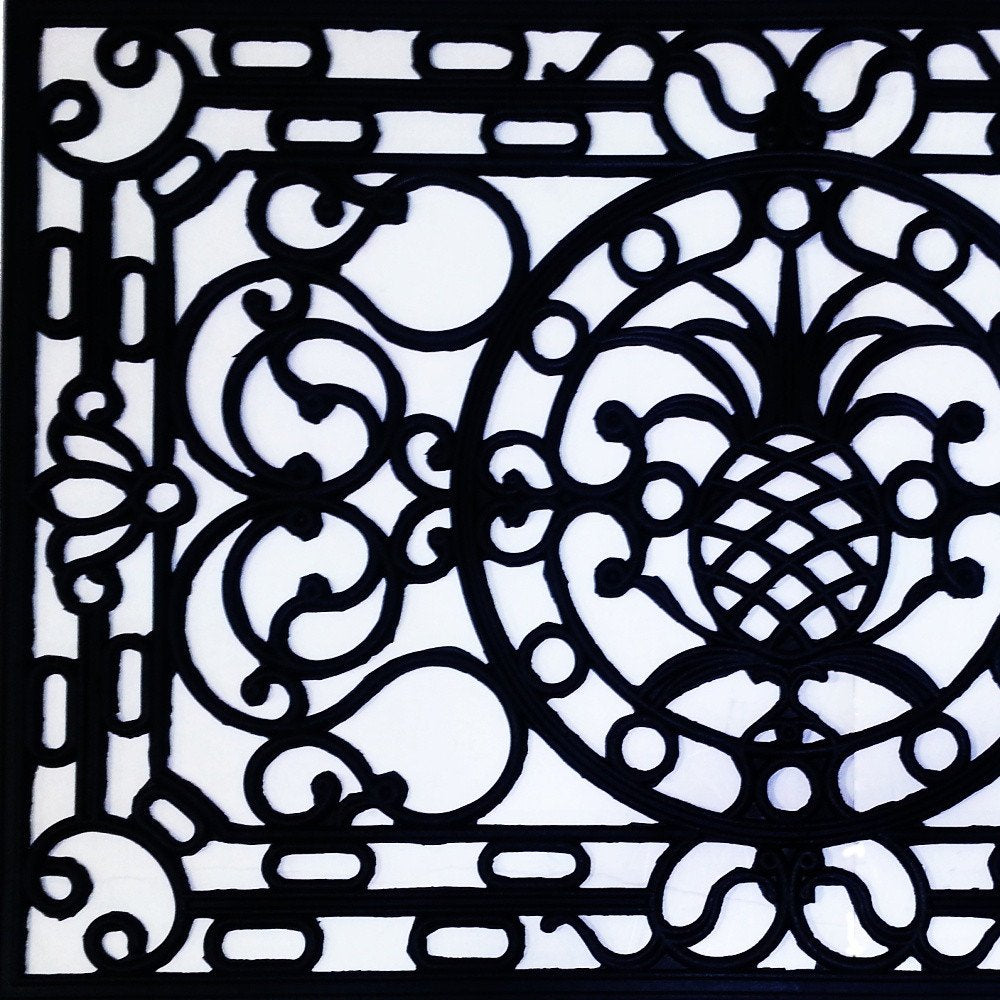 18" X 30" Black Rubber Pineapple Outdoor Door Mat