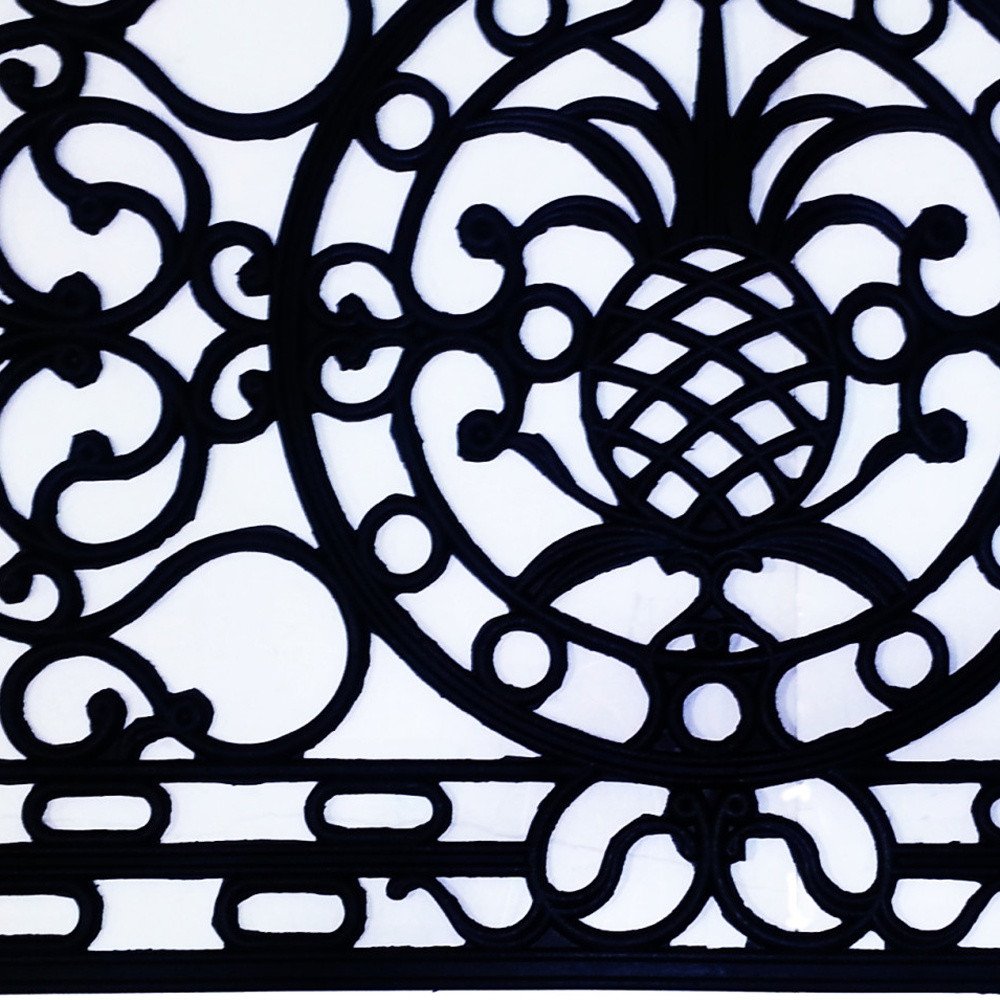 30" X 48" Black Rubber Pineapple Outdoor Door Mat