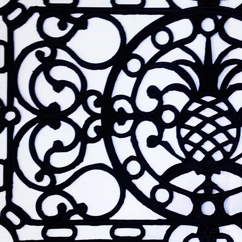 30" X 48" Black Rubber Pineapple Outdoor Door Mat