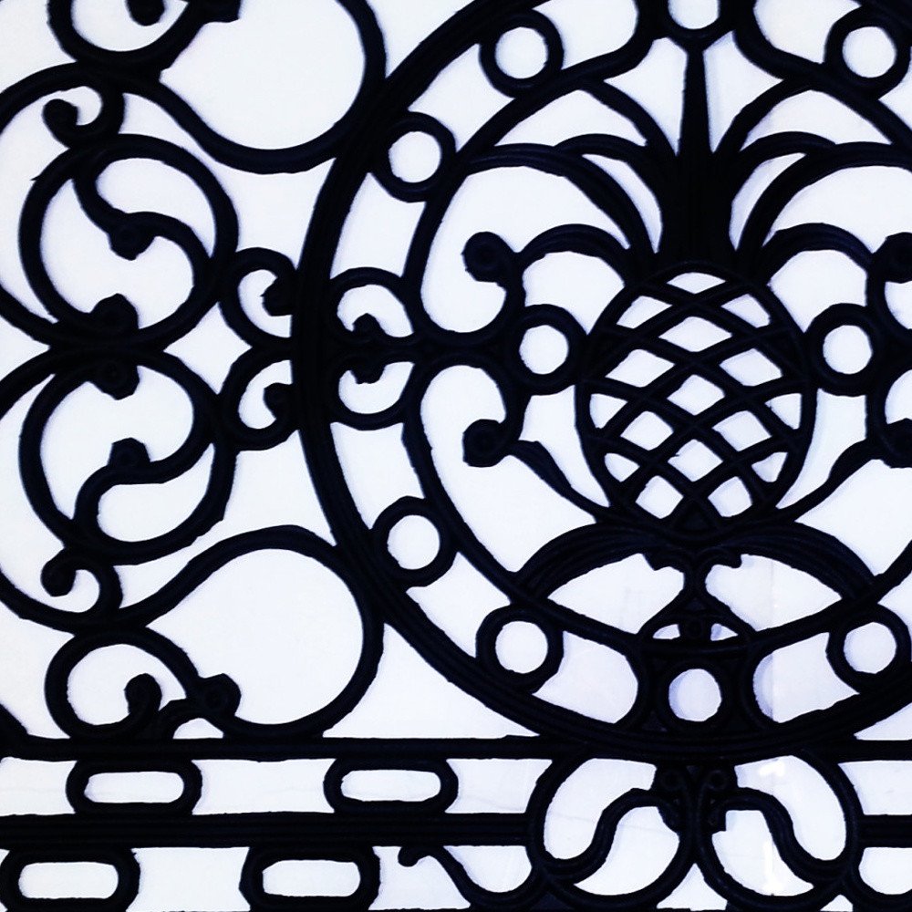 30" X 48" Black Rubber Pineapple Outdoor Door Mat