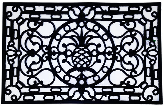 30" X 48" Black Rubber Pineapple Outdoor Door Mat