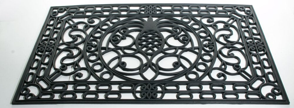 30" X 48" Black Rubber Pineapple Outdoor Door Mat