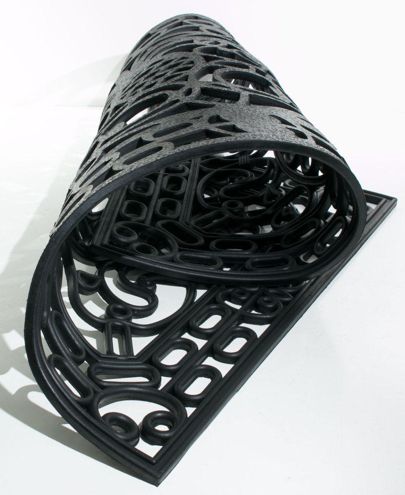 30" X 48" Black Rubber Pineapple Outdoor Door Mat