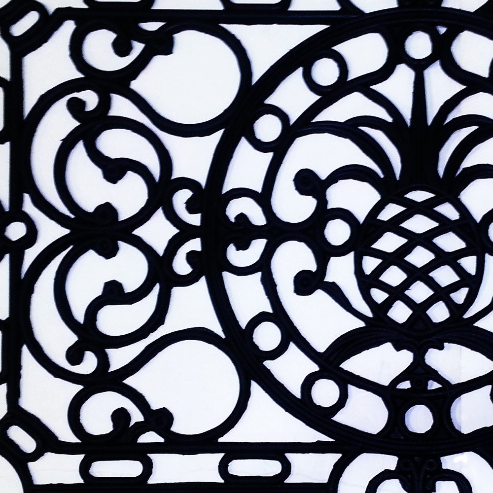 30" X 48" Black Rubber Pineapple Outdoor Door Mat