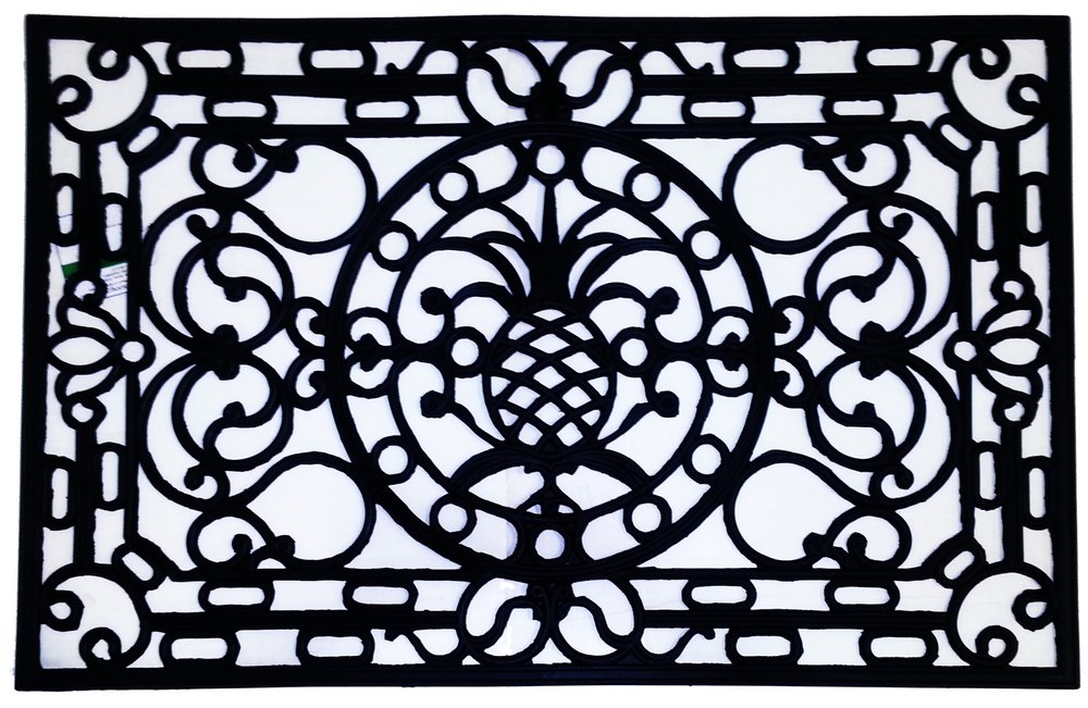 30" X 48" Black Rubber Pineapple Outdoor Door Mat