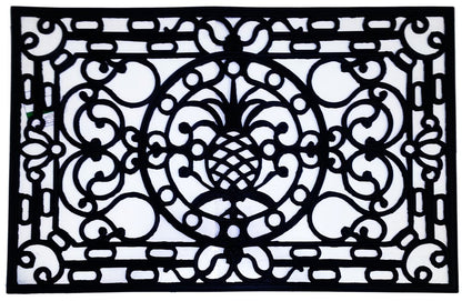 30" X 48" Black Rubber Pineapple Outdoor Door Mat