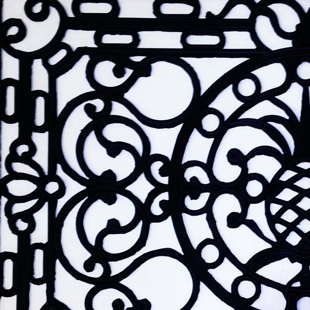 30" X 48" Black Rubber Pineapple Outdoor Door Mat